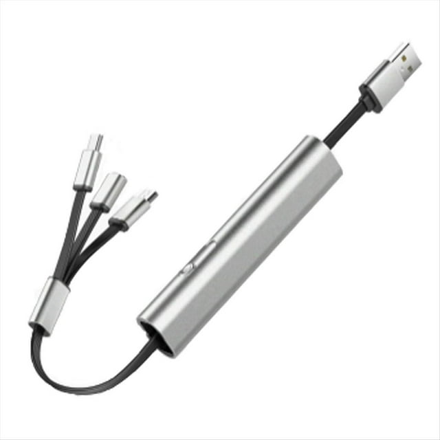 Cable de Carga Rápida , Cargador Retráctil para Coche para /Android/Tableta (Gris)