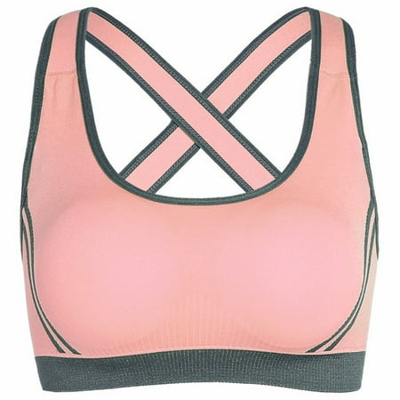 Humlua Women s no steel ring cross back adjustment Yoga running bra