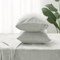 thumbnail image 5 of Flannel Sheets Full Size Light Grey - Super Soft Fleece Sheets Set Fluffy Extra Plush, 4 Piece(Include Fitted Sheet, Flat Sheet, 2 Pillowcases), 5 of 7