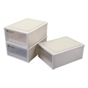 Doryh 18 Quart Plastic Stacking Chest of Drawer, 3 Packs Storage Drawer Box Bin