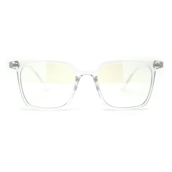 Thin Plastic Rectangular Horn Rim Blue Light Filtering Computer Eyeglasses Clear