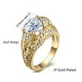 thumbnail image 2 of Skull Matching Rings Yellow Gold Plated Couple Rings 1CT CZ Wedding Ring Punk Ring, 2 of 7