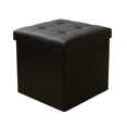 thumbnail image 1 of Taburete Reposapies Sencillo  Con Almacenamiento Vinipiel Negro, 1 of 3