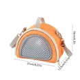 thumbnail image 3 of Small pet carrier bag crossbody sling for hamsters, squirrels, hedgehogs, gliders, chinchillas – breathable mesh travel tote, fleece pad, gray/green/orange, 3 of 6