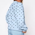 thumbnail image 4 of Bexdxz Women's Oversized Polka Dot Crewneck Sweatshirt, Soft Long Sleeve Pullover Top, Casual Y2K Fall Daily Wear Outfit Light Blue XL, 4 of 6