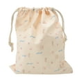 thumbnail image 1 of Ofertas Únicas 1 Pc Gran Bolsa de Maquillaje con Cinta Azul y Cierre de Cuerda para Viajes Beige de Poliéster, 1 of 1