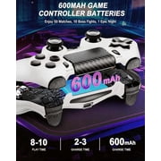 Wireless Gaming Controller Compatible with P-4/Slim/Pro/PC, Game Controller with Dual Motor/6-Axis Gyro/Touch Pad - White