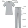 thumbnail image 3 of Adar Addition Go-Everyday Scrub Set For Men - Stylish Scrub Top & Cargo Scrub Pants - A9800 - Silver Gray - S, 3 of 7