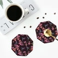 thumbnail image 4 of Fuzoiu Humming Bird And Tropical Print Leather Coasters Set,Drink Coasters Set of 4,for Tabletop Protection, Durable PVC Coasters,Home Décor and Housewarming Gift-Octagon, 4 of 6