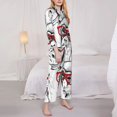 thumbnail image 3 of Fuzoiu Monkey Print Women's Long-Sleeved Pajama,Lounge Button Down Nightwear,Womens Notch Collar Pajama Set-XX-Large, 3 of 7