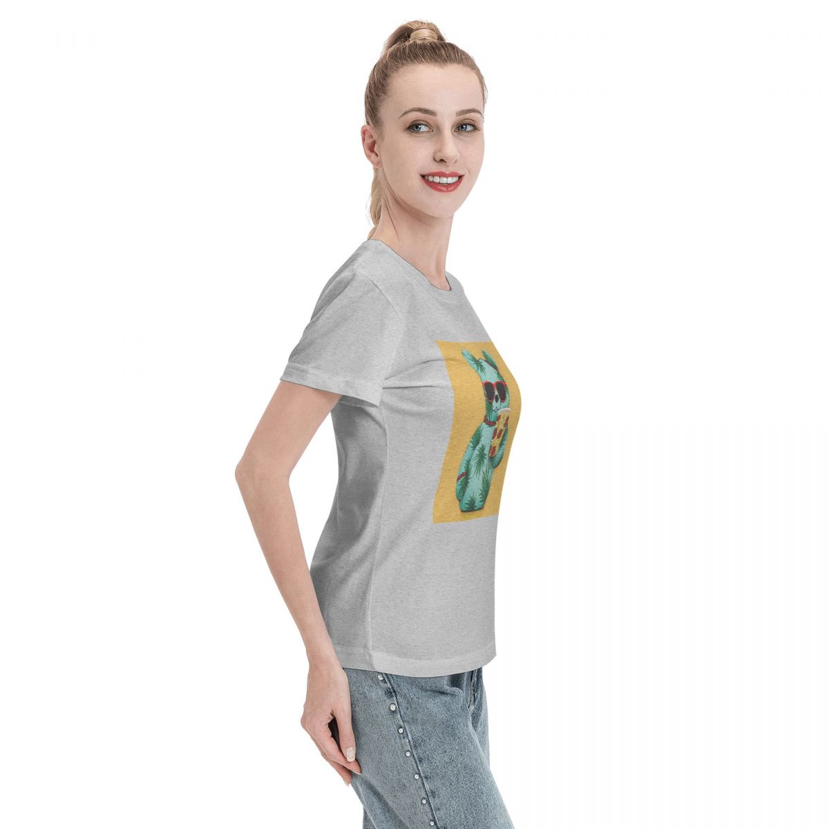 ALLNOB Women's Standard Short Sleeve T-Shirt 150g - Stylish and Comfortable Gray
