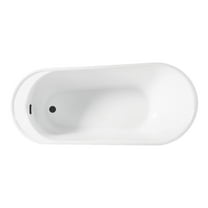 Kingston Brass VTRS592826C310 59-Inch Acrylic Oval Single Slipper Freestanding Tub with Drain in Glossy White/Matte Black