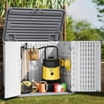 thumbnail image 2 of 35 Cu Ft Resin Weatherproof Outdoor Storage Cabinet, Lockable Organizer Box for Garden Tools Lawn Equipment Cushion Garbage Can Storage, 2 of 8