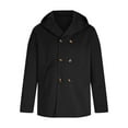 thumbnail image 4 of BVnarty Men's Winter Wool Blend Peacoat Mid-Length Slim Fit Turndown Collar Double Breasted Warm Outwear Trench Overcoat with Two Welt Pockets Black XXL, 4 of 6