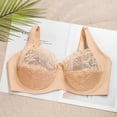thumbnail image 2 of CAICJ98 Women'S Lingerie Bra Underwear Nylon Solid Color Wireless YogaWoman Bra Gathers Big cup Lace Jacquar d Underwear for Women Khaki,5X-L, 2 of 5