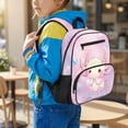 thumbnail image 3 of HUIACONG 13.5 Inch Kids School Backpack Cute Pink Axolotl Bubble Pattern Water Resistant Multi Pocket Adjustable Padded Breathable Shoulder Straps Lightweight Large Capacity Bookbag for Preschool, 3 of 7