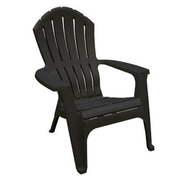 Adams Manufacturing 259508 Black, Black Plastic Outdoor Adirondack Chairs