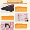 thumbnail image 5 of Favory18 Inch Dog Crate Kennel for Small Dogs Metal Cage Single-Door Folding Travel Indoor Outdoor Puppy Playpen with Divider and Handle Plastic Tray,Pink, 5 of 9