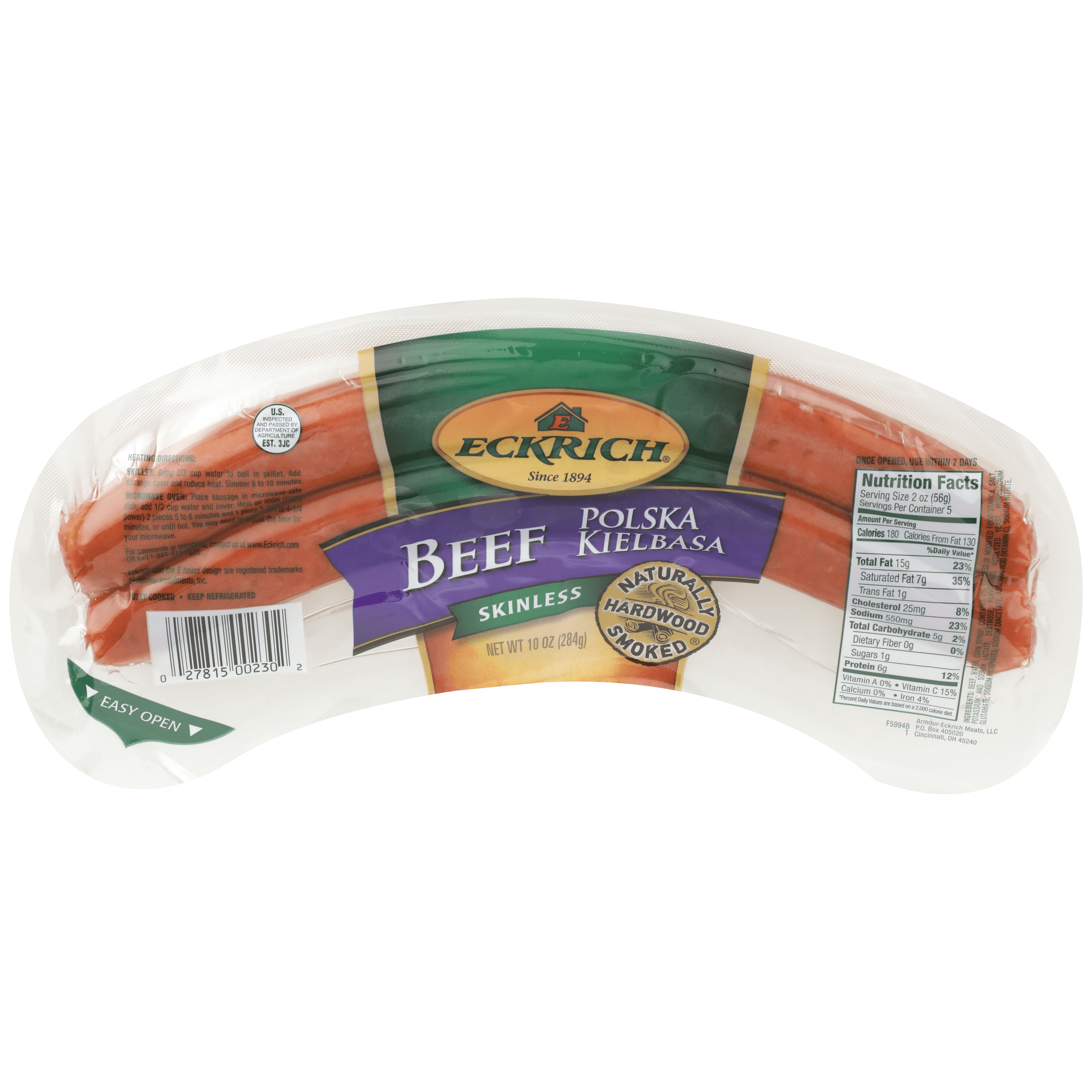 Eckrich Skinless Polska Kielbasa Beef Sausage, 10 oz - Walmart.com Eckrich Skinless Polska Kielbasa Beef Sausage, 10 oz - Walmart.com