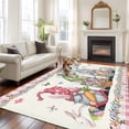 thumbnail image 2 of Happy Easter Area Rugs 5'x7', Washable Small Throw Rugs for Laundry Room Playroom, Funny Gnomes Rabbits Colorful Eggs Plaid Indoor Outdoor Rug Non-Slip Low Pile Carpet Runner Reversible Floor Mats, 2 of 8