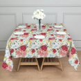 thumbnail image 3 of Pioneer Flower Floral Print Pattern Square Tablecloth,Waterproof Square Table Cover,Wipeable Spillproof Washable Table Cover for Home Kitchen Party Decor 42"X42"(107x107cm), 3 of 6