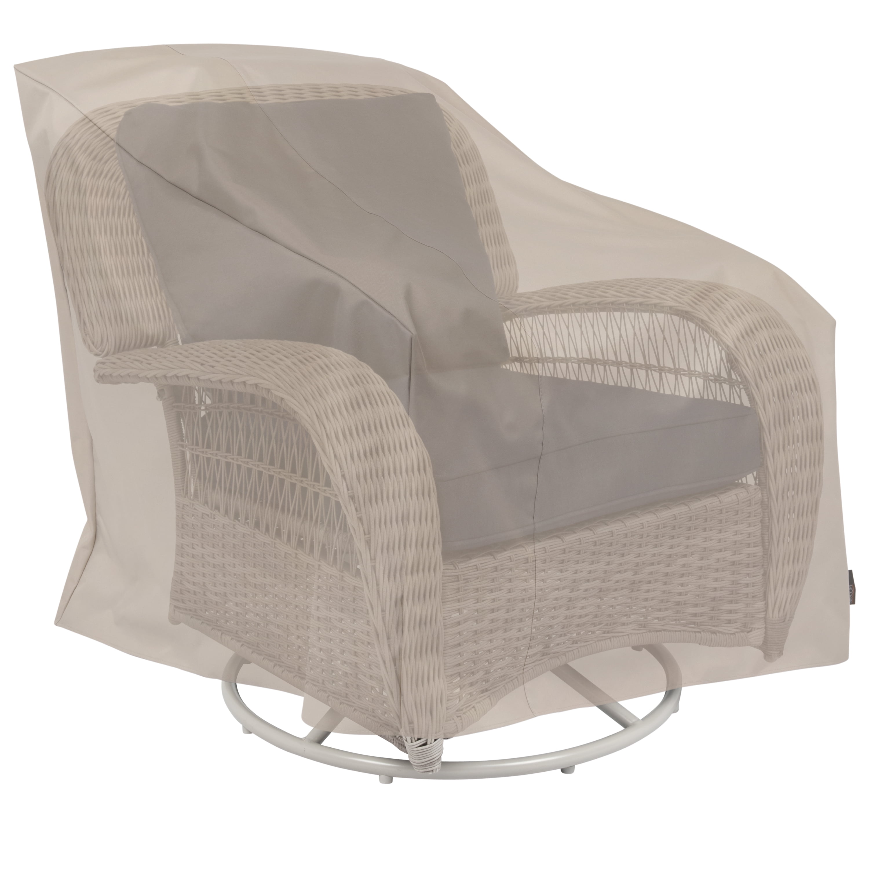 Modern Leisure Basics Patio Swivel Lounge Chair Cover, 37.5"L x 39.25"W x 38.5"H, Beige & Black