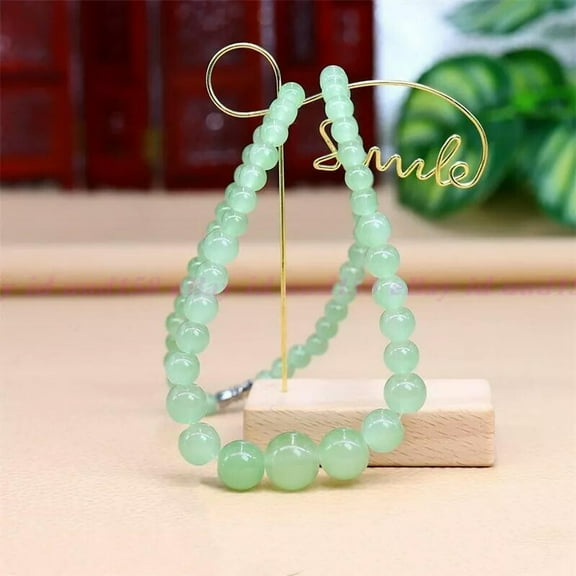 K-KED AAA Beautiful Fashion 6-14mm Light Green Jade Gemstone Round Beads Necklaces 18"