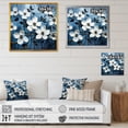 thumbnail image 4 of Designart "Monochrome Dogwood Petal Whispers" Dogwood Floater Framed Wall Art Living Room, 4 of 5