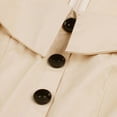 thumbnail image 4 of QLEICOM 1950's Dresses for Women Vintage, Stand Collar Lapel Button Dress, Square Neck Stretch Slim High Waist Swing Dress, Audrey Hepburn Style Party Dresses Beige S, 4 of 4