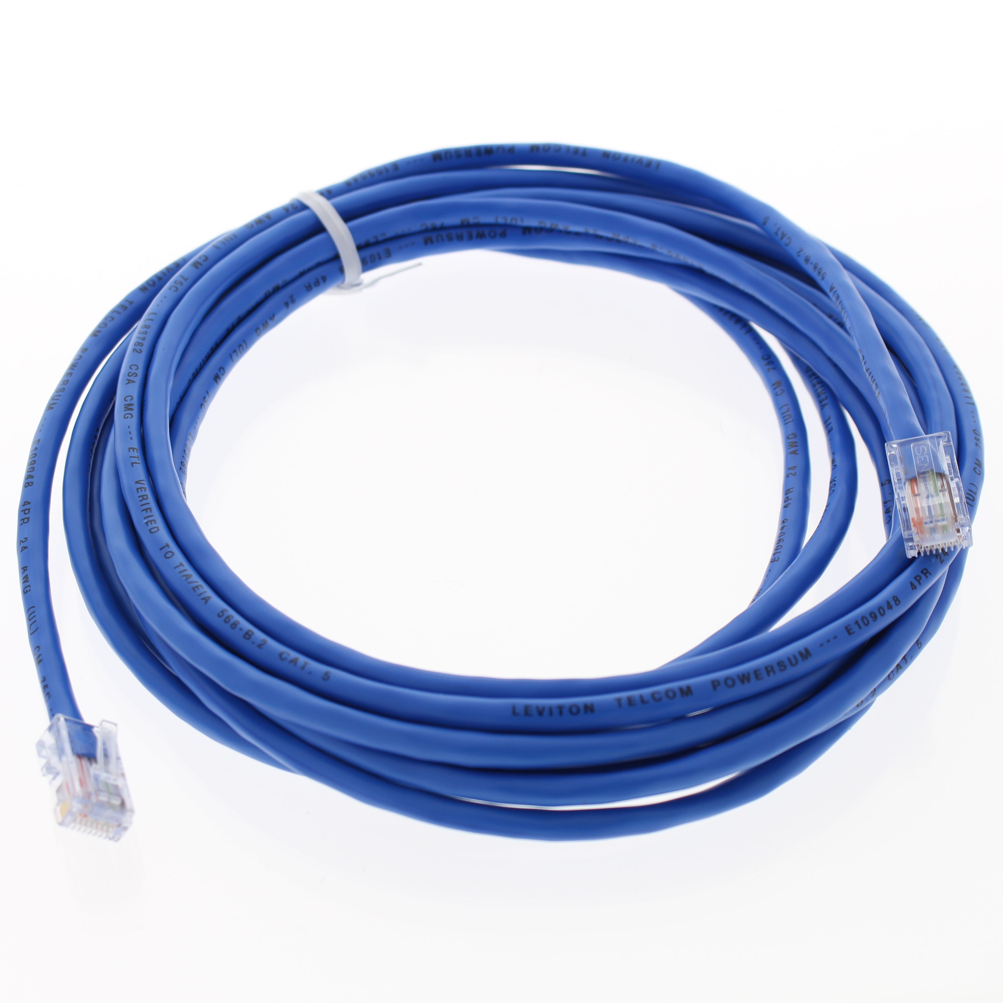 Leviton Blue Cat 5 15 Ft LAN Patch Cord Network Cable Cat5