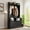 Black with 2 Drawers, variant on Hall Tree with Upholstered Bench and Coat Rack, Entryway Bench with 3 Hooks, 3 Open Shelves, 2 Drawers & Storage Cabinets, Mudroom Bench with Storage and Hooks for Foyer, Entry Way, Hallway (Black)