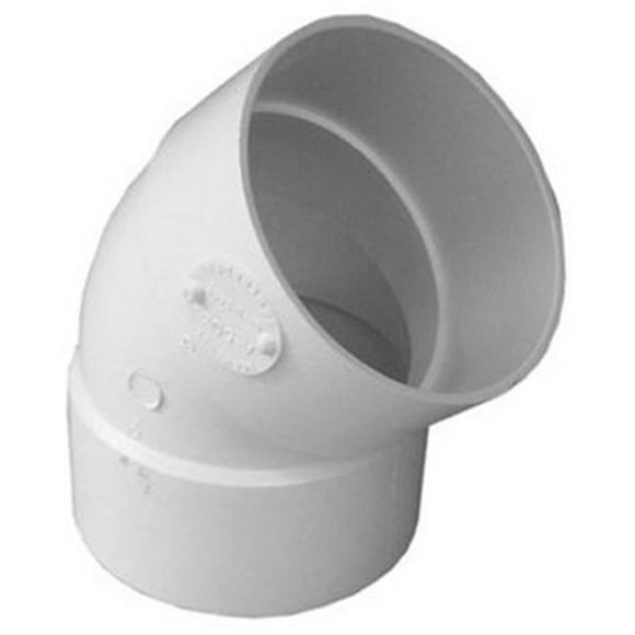 Raccord de Tuyau en PVC, Coude, 45 Degrés, 3 Po., Hub x Hub 36-502