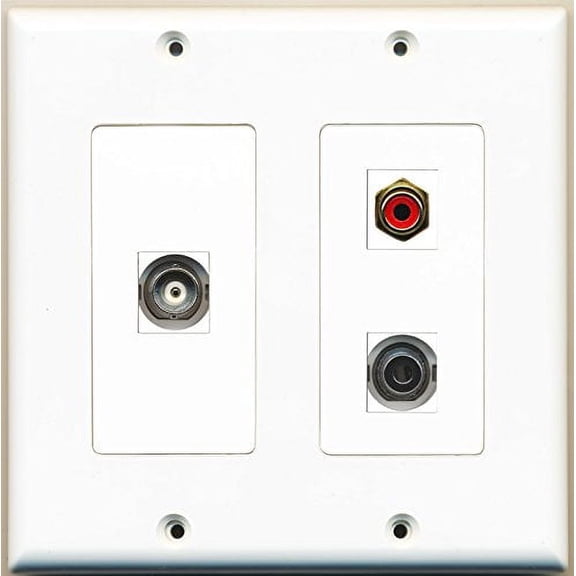 RiteAV - 1 Port RCA Red 1 Port 3.5mm 1 Port BNC - 2 Gang Wall Plate