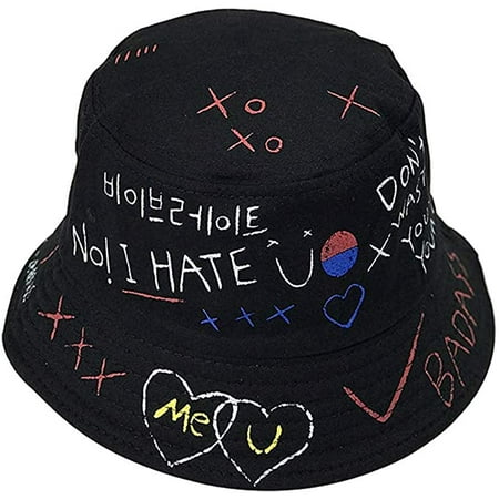 Unisex Sun Hat Bucket Hats, Graffiti Alphabet Fisherman Hat Hip-Hop Hat ...