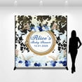 thumbnail image 3 of Blue Floral Black Spot Custom Baby Shower Backdrop, 3 of 6