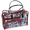 Modella: Transparent W/Black & Red Trim Make Up Bags