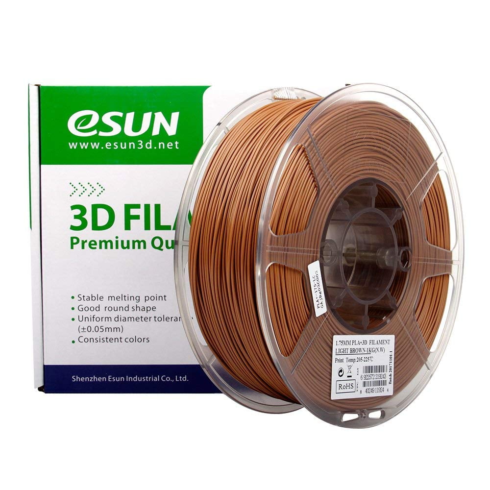 Filament PLA 3D, marron ébène. ø1,75 mm (1kg) Fabriqué en UE