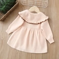 thumbnail image 4 of Godderr Newborn Girls Casual Dress for Toddler Baby Dress for 9M-4Y Long Sleeve Autumn Winter Sweater Lapel Lace Girls Dresses, 4 of 5
