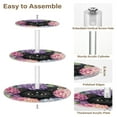 thumbnail image 4 of Wobogo Hydrangea Cat 3 Tier Acrylic Cake Stand with Clear Round Hold for Wedding Holiday Birthday Baby Shower Tea Party, 4 of 8
