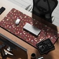 thumbnail image 2 of Long Mouse Pads for Desk,Red Christmas Santa Pattern Desk Mats on Top Of Desks, Desk Mouse Pad Extra Large with 3mm Non-Slip Base and Stitched Edge for Gaming,Office,Work,Home 35.4x15.7in, 2 of 5