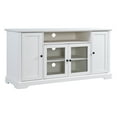 thumbnail image 3 of Transitional Style TV Stand for TV up to 65in with 2 Tempered Glass Doors and Adjustable Shelves, White - 1 Unit, 3 of 16