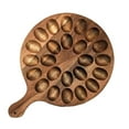 thumbnail image 1 of Deviled Egg Platter, Wooden Deviled Egg Tray 24 Holes Round Egg Holder, 1 of 7