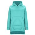 thumbnail image 6 of Jsaierl Women's Hoodies Oversized Solid Color Basic Hooded Sweatshirts Athletic Pullover Y2k Long Sleeve Top Hoodie Womens Hoodies, 6 of 8