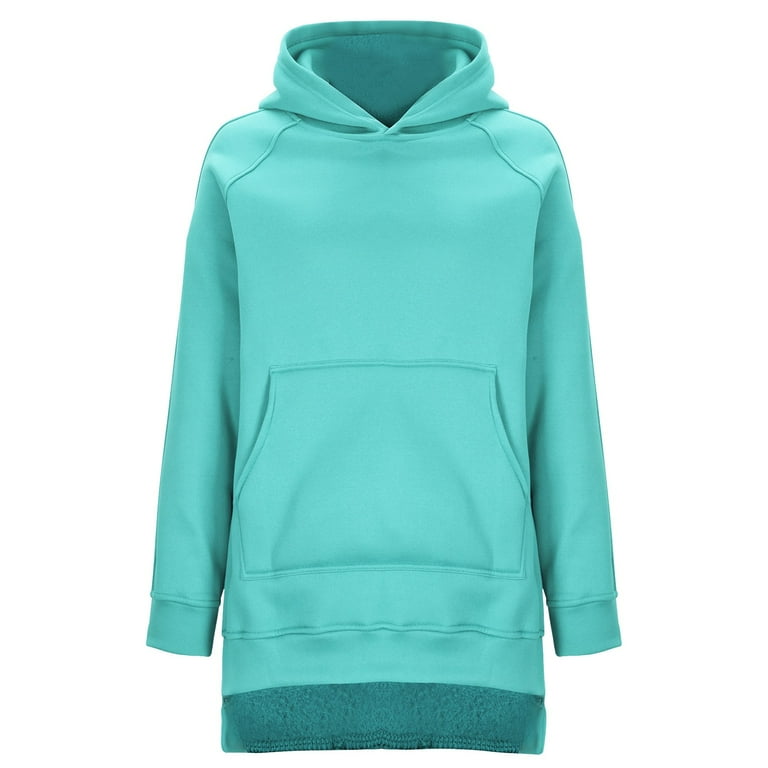 トップス 2way Slit Pullover Crayme, Akklian Women's Hoodie Sweatshirt Dress Knee Length Long