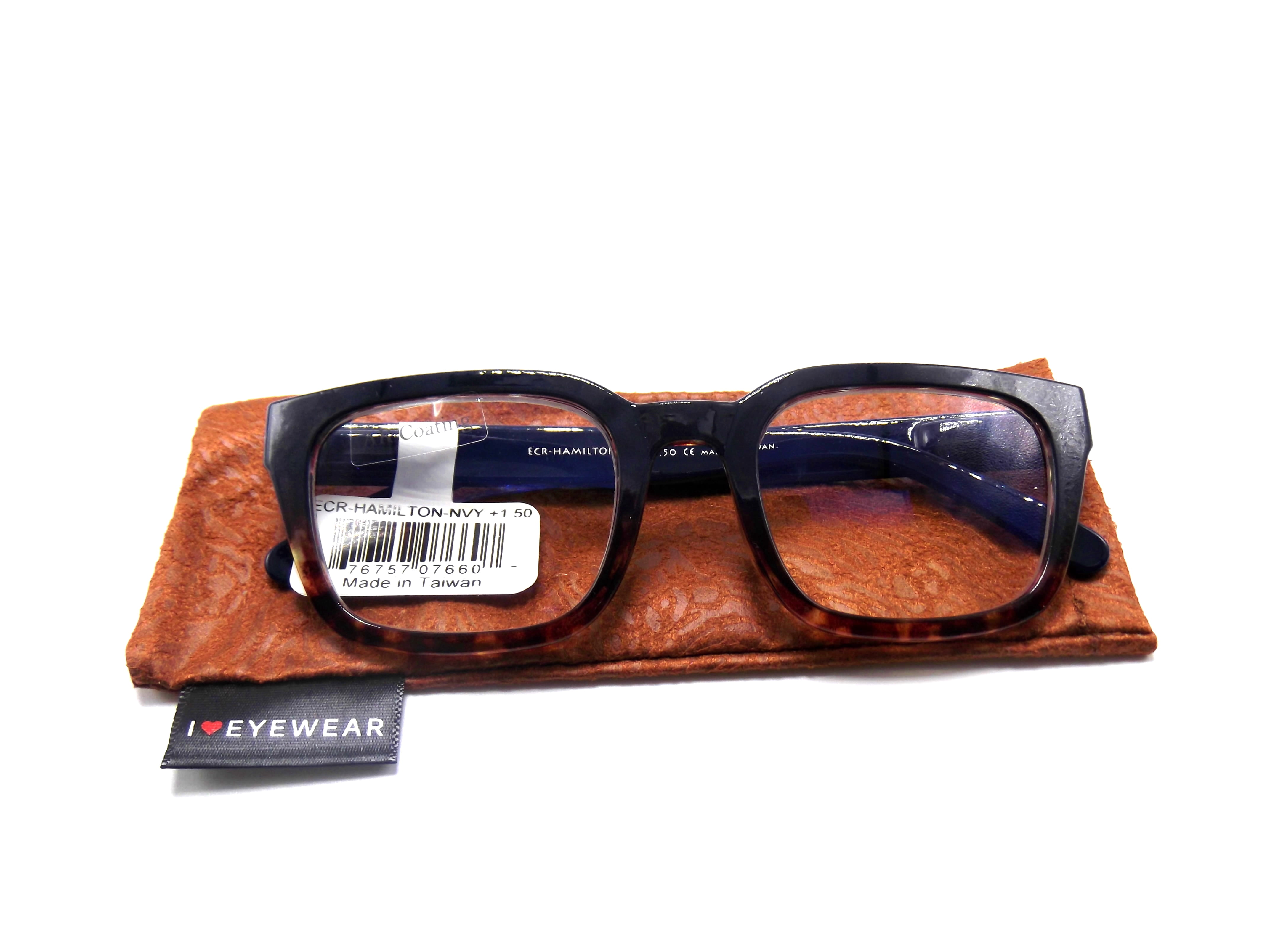READING GLASSES +1.75 Fashionable Plastic Women Designer Style Ladies EYEGLASSES Blue to Tort