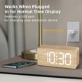 thumbnail image 3 of Reloj despertador digital USCCE de madera con números grandes, 3 of 8