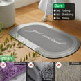 thumbnail image 3 of Funny Bath Mat 20"x32" Non Slip Quick Dry Super Water Absorbent Modern Oval Gray Bathroom Rug Rubber Backed Washable Thin Bathroom Rugs Fit Under Door, 3 of 6