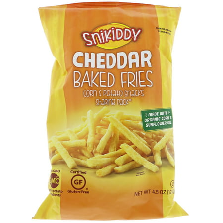 Snikiddy, Baked Fries, Corn & Potato Snacks, Cheddar, 4.5 oz (pack of (Best Baked Potato In Houston)