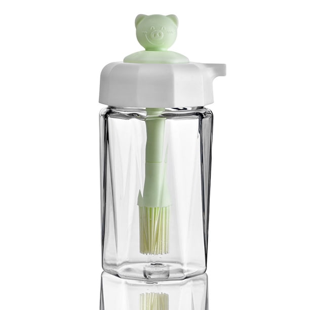 Dispensador de aceite Cateissary con apertura de cepillo Contenedor de condimentos cocina verde