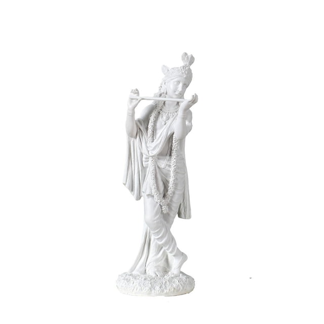 Estatua de resina del Señor Krishna de 24,5 cm con forma de flauta